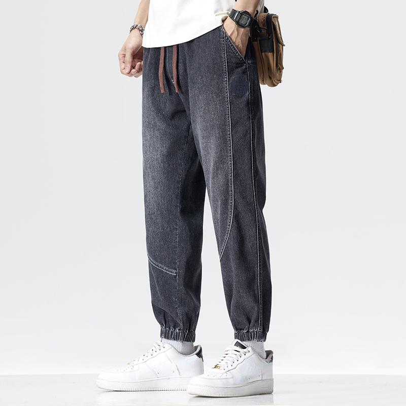 Новые мужские джинсы больших размеров, весенние, повседневные, модные, шаровары, винтажные, свободные, с высокой талией, базовый стиль, эластичные, стильные, длинные брюки