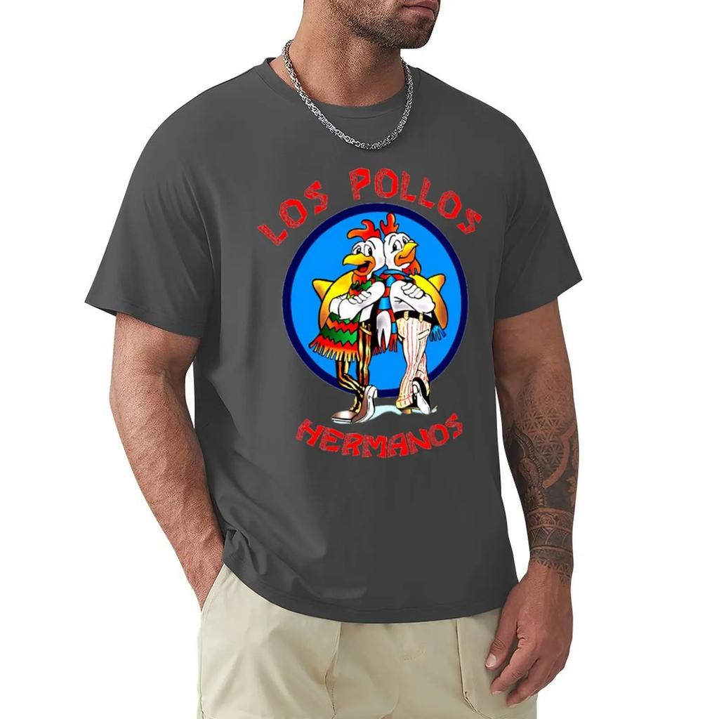 Футболка с надписью «Во все тяжкие» Футболка LOS POLLOS Hermanos Футболка с коротким рукавом Harajuku Футболка с хлопковой графикой Топы