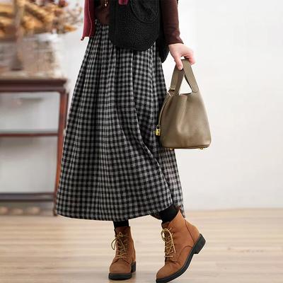 Юбка для женщин Повседневная Универсальная Эластичная С высокой талией Длинные Свободные Брюки Эластичная Приталенная Юбка