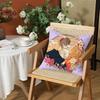 KKamisama HajimemashitaS Cushion Cover Silky Short Plush Invisible Zipper Dustproof Sofa Pillow Case for Home Decor