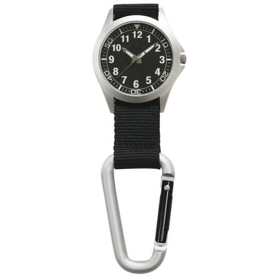 [Klefer] Карманные часы Карабинные часы Водонепроницаемые Светящиеся Аналоговые Нейлоновый ремешок 191205 Мужские Черные