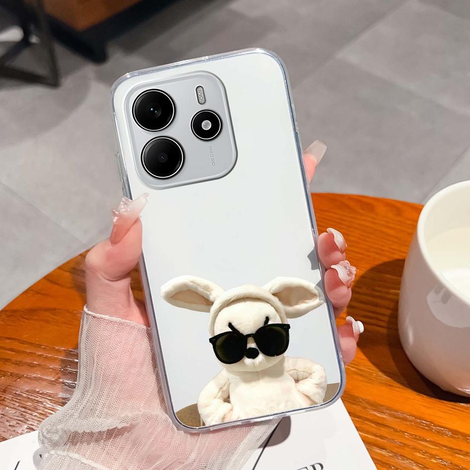 Забавные черные задние крышки для кота для Redmi Note 14 Pro Plus A3 K80 Pro A4 14R новый чехол для телефона эстетический дизайн жидкий силиконовый мягкий корпус для Redmi бампер