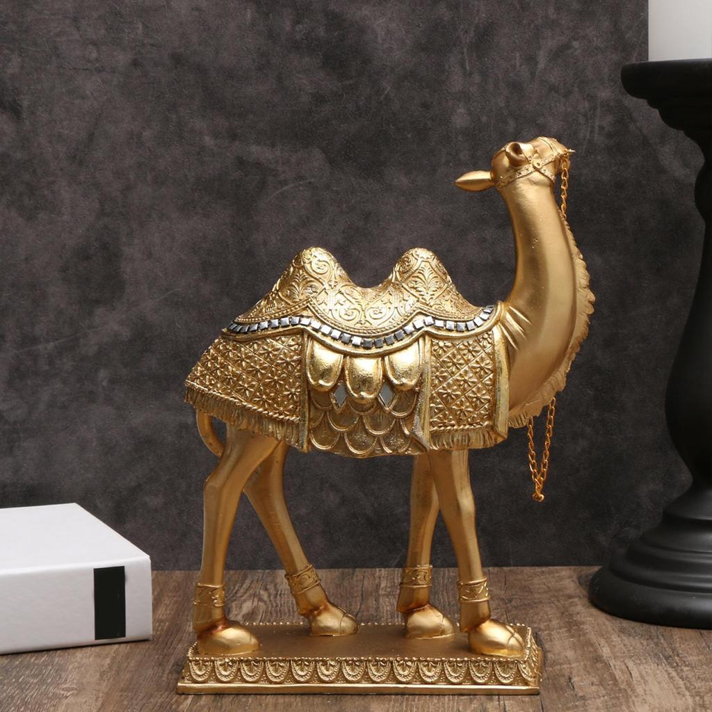 Camel Statue Animal Figurine Centerpiece Home Decor Art Crafts Middle Eastern Ornament Resin