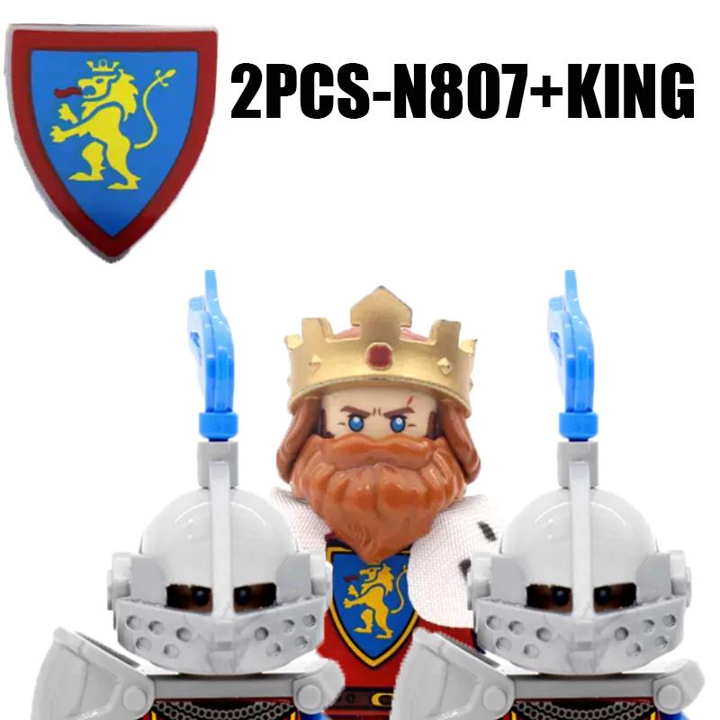 MOC Средневековый Король Строительные Блоки Армия Замок Ворон Красный Лев Черный Орел Рыцарь Фигурки Солдат Мечи Щит Оружие Кирпичики Игрушки