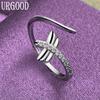 925 Sterling Silver Dragonfly AAA Zircon Open Ring Jewelry