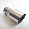 RE Exhaust nozzle 304 stainless steel silvery brushed single tube car exhaust nozzle 2.5 inches 4.5 inches car exhaust nozzle
