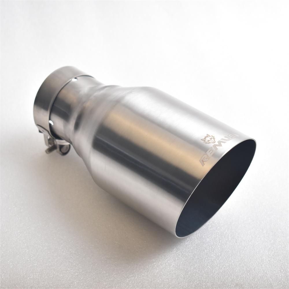 RE Exhaust nozzle 304 stainless steel silvery brushed single tube car exhaust nozzle 2.5 inches 4.5 inches car exhaust nozzle