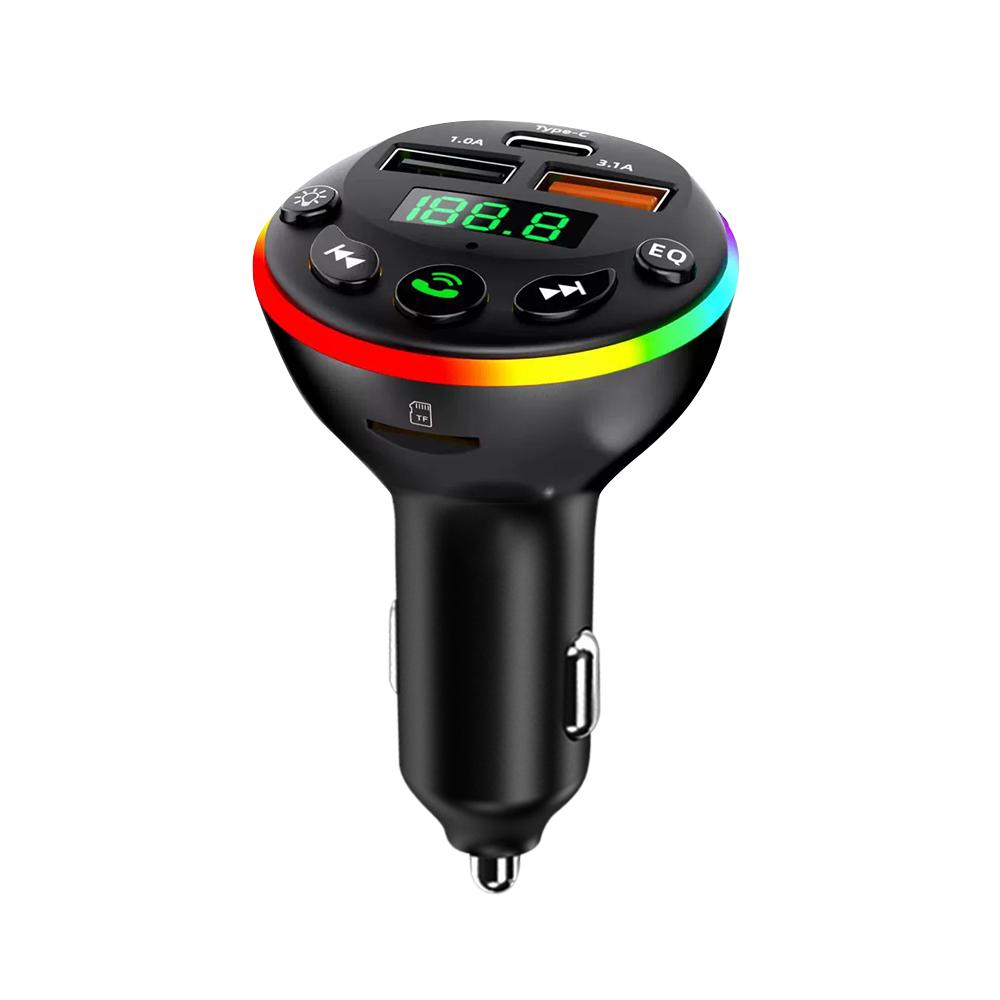 Автомобильный Bluetooth 5.0 FM-передатчик MP3-модулятор плеер Handsfree аудиоресивер с кабелем для зарядки 3 в 1 для iPhone Huawei Xiaomi