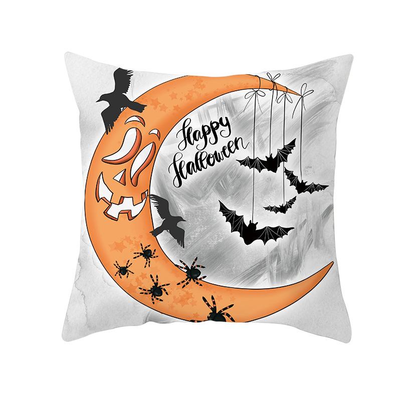 New Halloween Cushion Cover Home Gift Sofa Cushion Peach Leather Velvet Car Bedside Pillow Cover