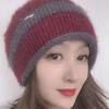 Autumn and Winter Polyester Wrapped Head Cap Knitted Hat Women's Warm Hat Wool Handmade Jacquard Hat