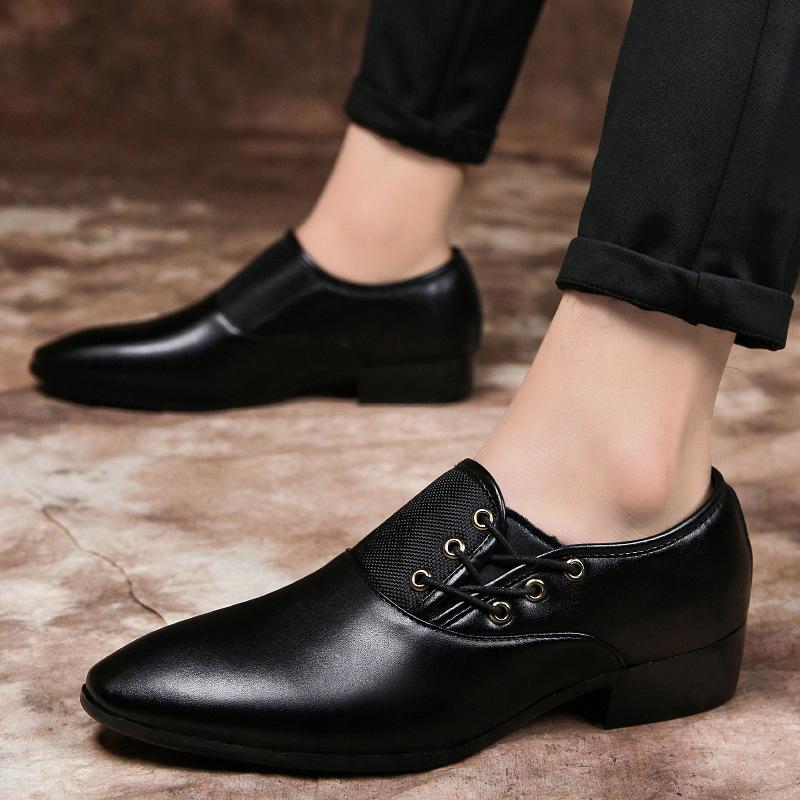 2024 Fashion Men Formal Shoes Size 38-48 Black Brown Classic Point Toe Men Dress Business Party Shoes