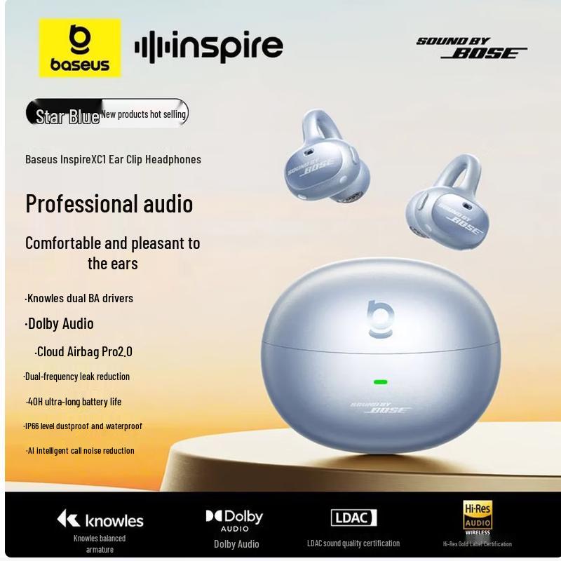 Baseus Спортивные Bluetooth-наушники Inspire XC1 с открытым дизайном на клипсе