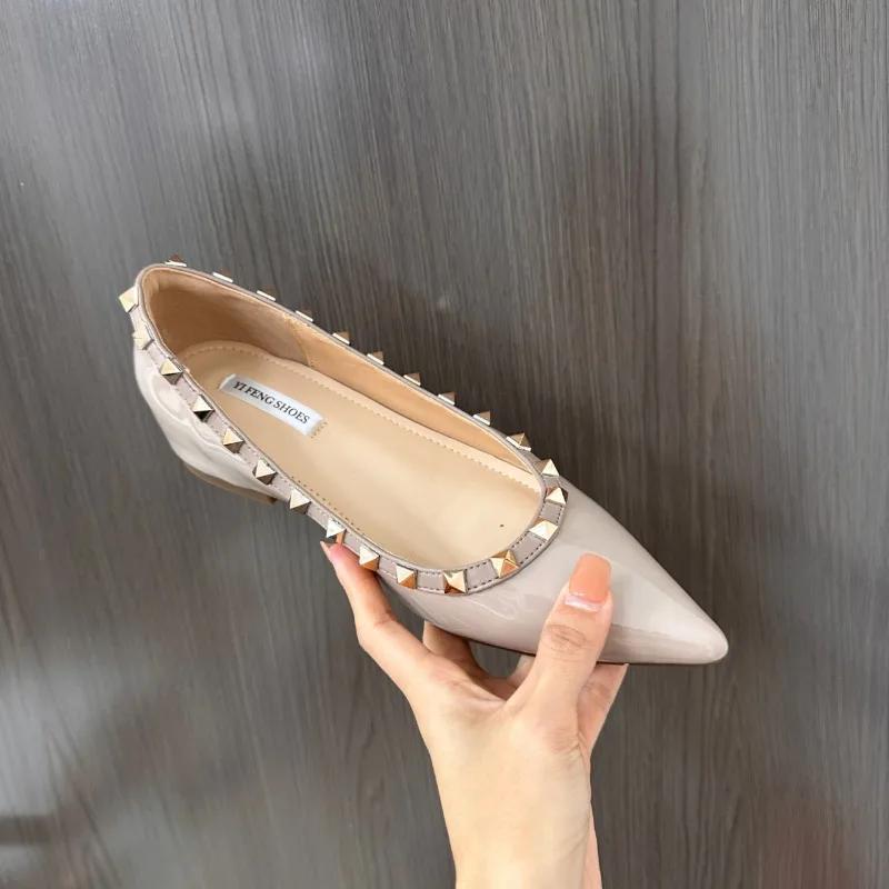 Классические балетки, женские балетки с внутренней посадкой, мокасины с заклепками, балетки, белые туфли на каблуке Мэри Джейн, размер плюс 42