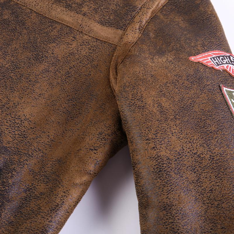 Мужская бархатная кожаная куртка с лацканами и меховой вставкой из бархата и утолщения