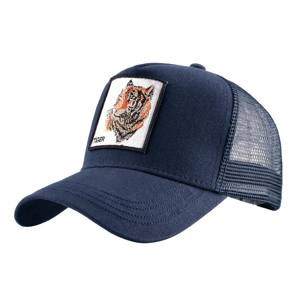 Бейсболка из хлопковой сетки с вышитыми животными в европейском и американском ретро-стиле