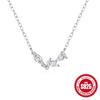 Stylish Simple S925 Sterling Silver Ins Style Personality Tuft Diamond Set Ladies Clavicle Necklace
