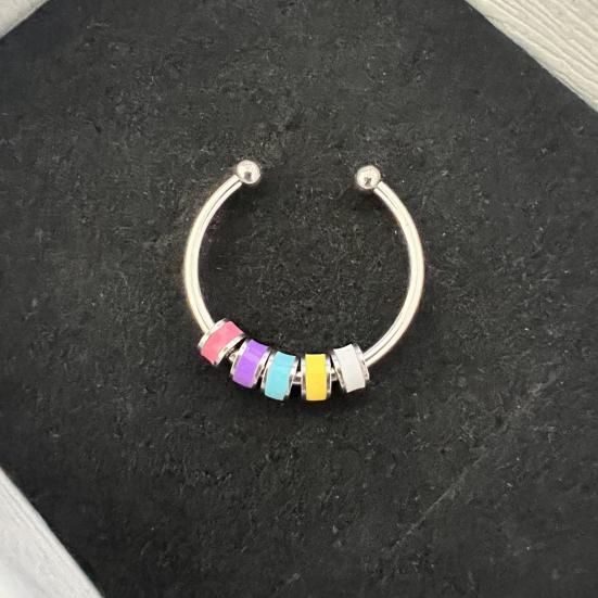 Открытое кольцо, регулируемое тонкое мастерство, облегчение беспокойства, с эмалированной бусиной, украшение для открытия, аксессуар унисекс