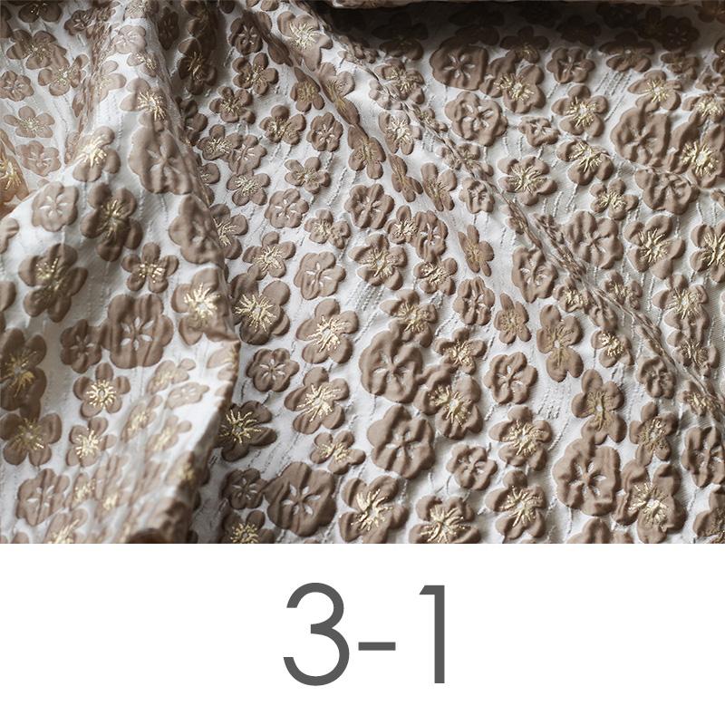 Синий одуванчик золотой шелковый жаккард ткань тиснение масляная живопись текстура пузырчатая ткань элегантный 3D жаккардовый цветочный ткань шитье