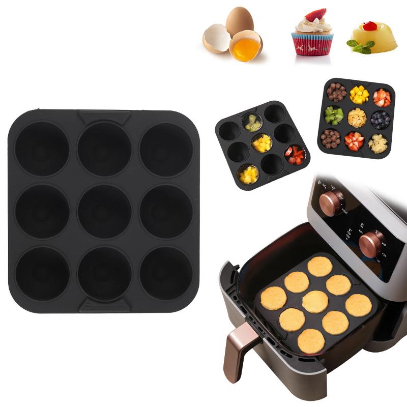 1 Pcs Muffin Cupcake Silicone Mold Square 9 Holes Cupcakes Mold Non Stick Soap Chocolate Muffin Baking Pan Baking Tools