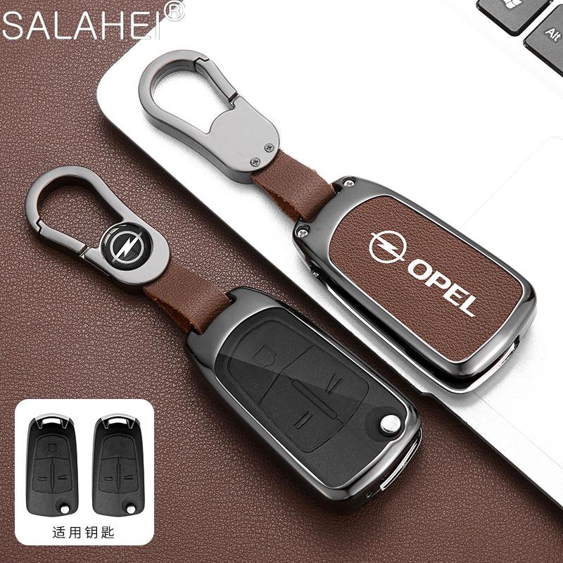 Zinc Alloy Leather Car Key Case Cover Shell Keychain For Opel Vauxhall OPC ADAM Insignia Antara Corsa J D H Kadett GT Accessory