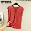 Летняя верхняя одежда, свободный жилет без рукавов, женская летняя футболка большого размера с внутренней стороны, верхняя нижняя рубашка