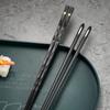 5 Pairs Black Japanese Chinese Chopsticks Eating Food Sushi Sticks Reusable Alloy Korean Chopsticks Set Healthy Kitchen Tableware