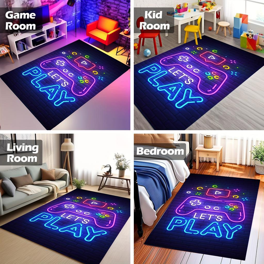 Gamer Rug for Boys Room Non-Slip 3D Cool Printed Gaming Rug for Boys Room, Game Room, Living Room, Bedroom Area Rug Home Decor
