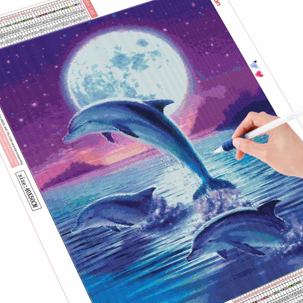 5D DIY Алмазная картина животных Стразы Алмазная вышивка крестиком Дельфин Мозаика Распродажа Декор для дома