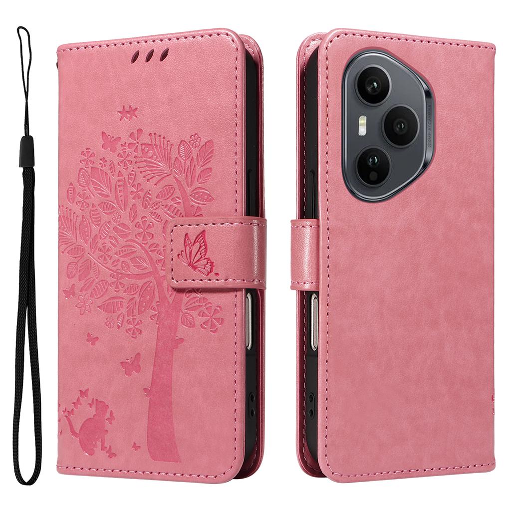 Для Honor 400 Pro 5G (Глобальный) Чехол для телефона с подставкой, узор «Кошачье дерево», кожаный кошелек, мобильная обложка