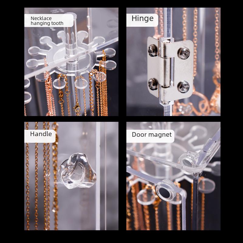 Вращающаяся акриловая подставка для ожерелий и браслетов с 24 крючками