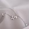 Fairy Style Fashion 925 Sterling Silver Jewelry Choker Butterfly Flashing Crystal Flower Clavicle Chain Necklaces Xl118