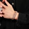 Мужской браслет в стиле ретро, ​​трехрядный Т-образный квадратный циркониевый браслет с бриллиантами в стиле панк, хип-хоп, роскошные модные аксессуары для прыжков в стиле дискотека