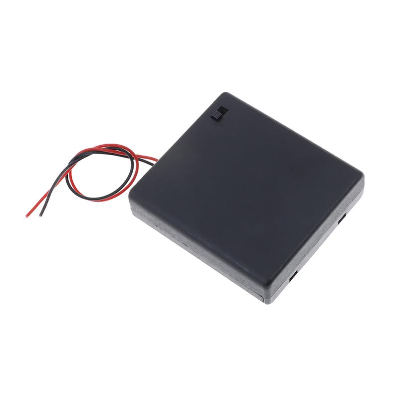 4 X Aa 6V держатель батареи разъем кейс для хранения коробка выключатель вкл/выкл с свинцовым проводом