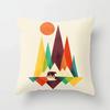 Polyester Pillow Cover Minimal Line Abstract Sunset Throw Pillow Case Sun Moutain Decorative Cushion Covers For Home Sofa Chair