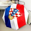 Croatian Football Emblem Umbrella Folding umbrella, automatic umbrella 8-Frame for Travel, camping Use Gift for Halloween Christmas
