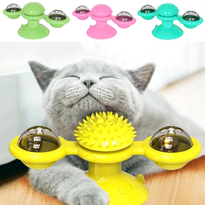 Высококачественные игрушки ветряной мельницы, головоломка для домашних животных, вращающийся проигрыватель с кистью, игрушки для кошек, ветряная мельница, котенок, интерактивные игрушки, товары для домашних животных