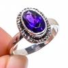 Подарочное кольцо из стерлингового серебра 925 пробы с натуральным африканским аметистом S.7 v5C54