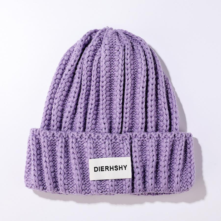 Новая английская стандартная шерстяная шапка женская повседневная универсальная модная вязаная шапка однотонная защитная ухо теплая шапка