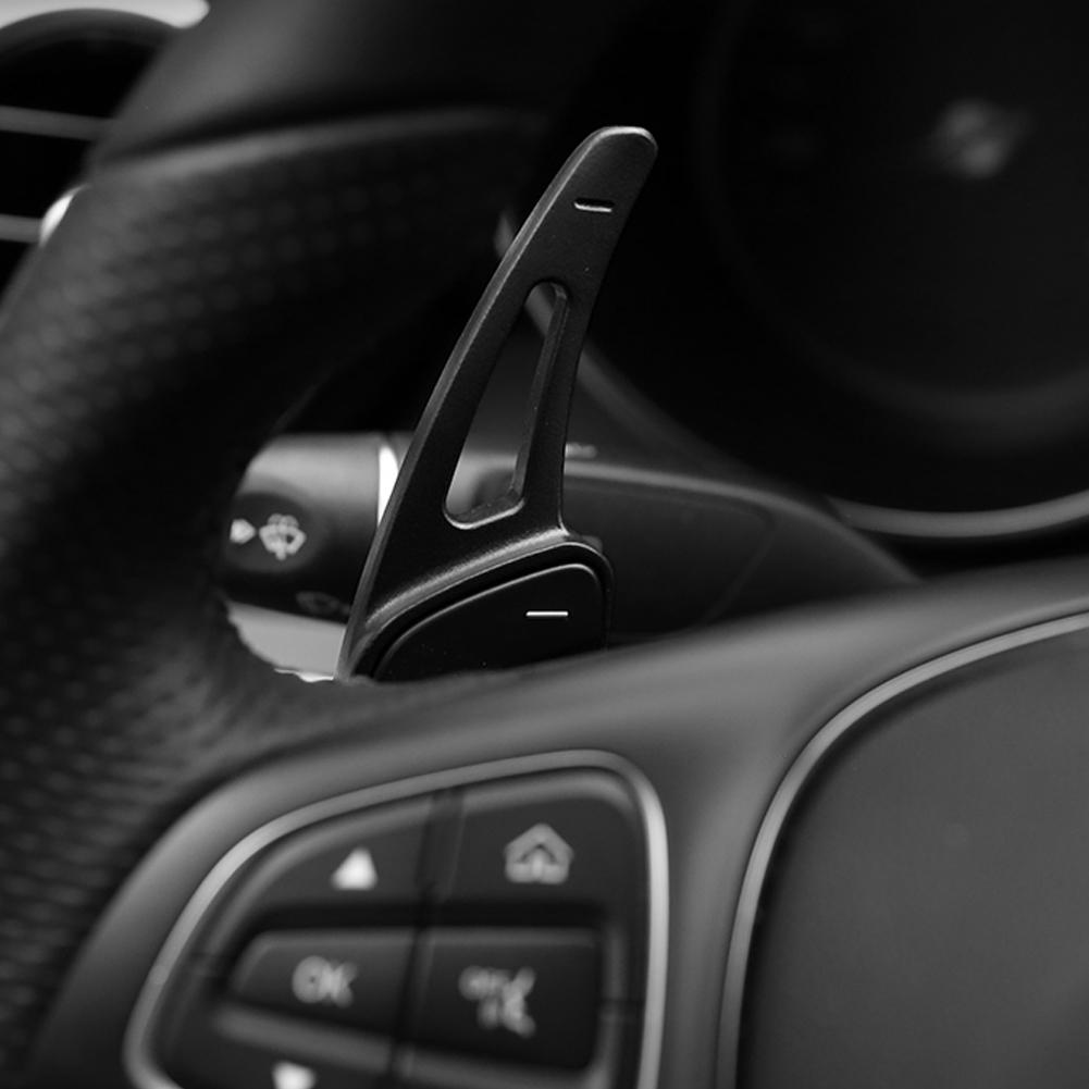 Aluminum Car Steering Wheel Shift Paddles Extensions Fit For Mercedes Benz A B E R Class(Black)