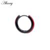 Alisouy 2PCS Punk Rock Hiphop Stainless Steel Enamel Circle Round Ear Helix Clip Huggie Buckle Women Men Unisex Hoop Earrings