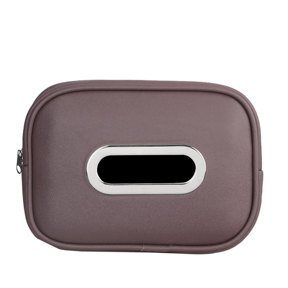 Easy Install Car Tissue Box Holder PU Leather Center Console Organizer Road Trip
