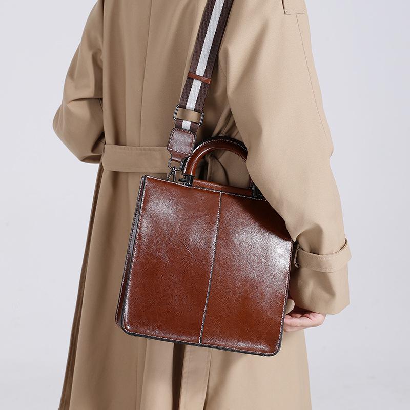 Genuine Leather Crossbody Handbag for Women, 2025 New Top Layer Cowhide Shoulder Bag, Versatile Small Phone Purse