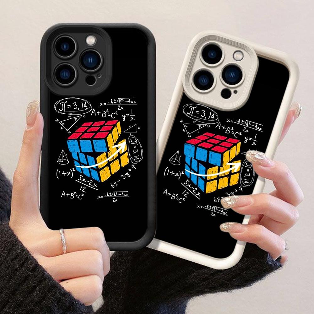 JT468 Кубик Рубика для iPhone 17 16 15 14 13 Pro Max Samsung S26 S25 Ultra A17 A07 A56 A16 Xiaomi 15T Redmi 15c 14C Мягкий чехол