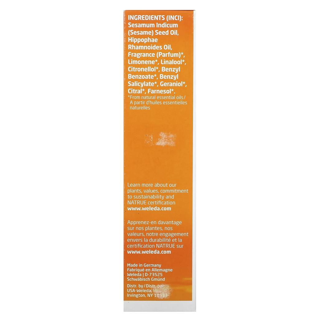 Weleda Hydrating Body & Beauty Oil, Sea Buckthorn Extract, 3.4 Fl Oz (100 Ml)
