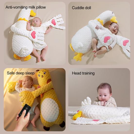 Baby Patter Pillow with Remote Control And Heating Function Goose Shape Baby Sleep Aid Soothe Emotions Anxiety Arm-Wrapped Support