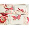8 Self-adhesive Gift Labels - Butterflies and Flowers - Glitter and Ribbons