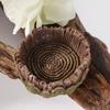 Simulated Tree Stump Reptile Food Bowl Artificial Pets Feeding Plate Reptile Dish Horned Frog