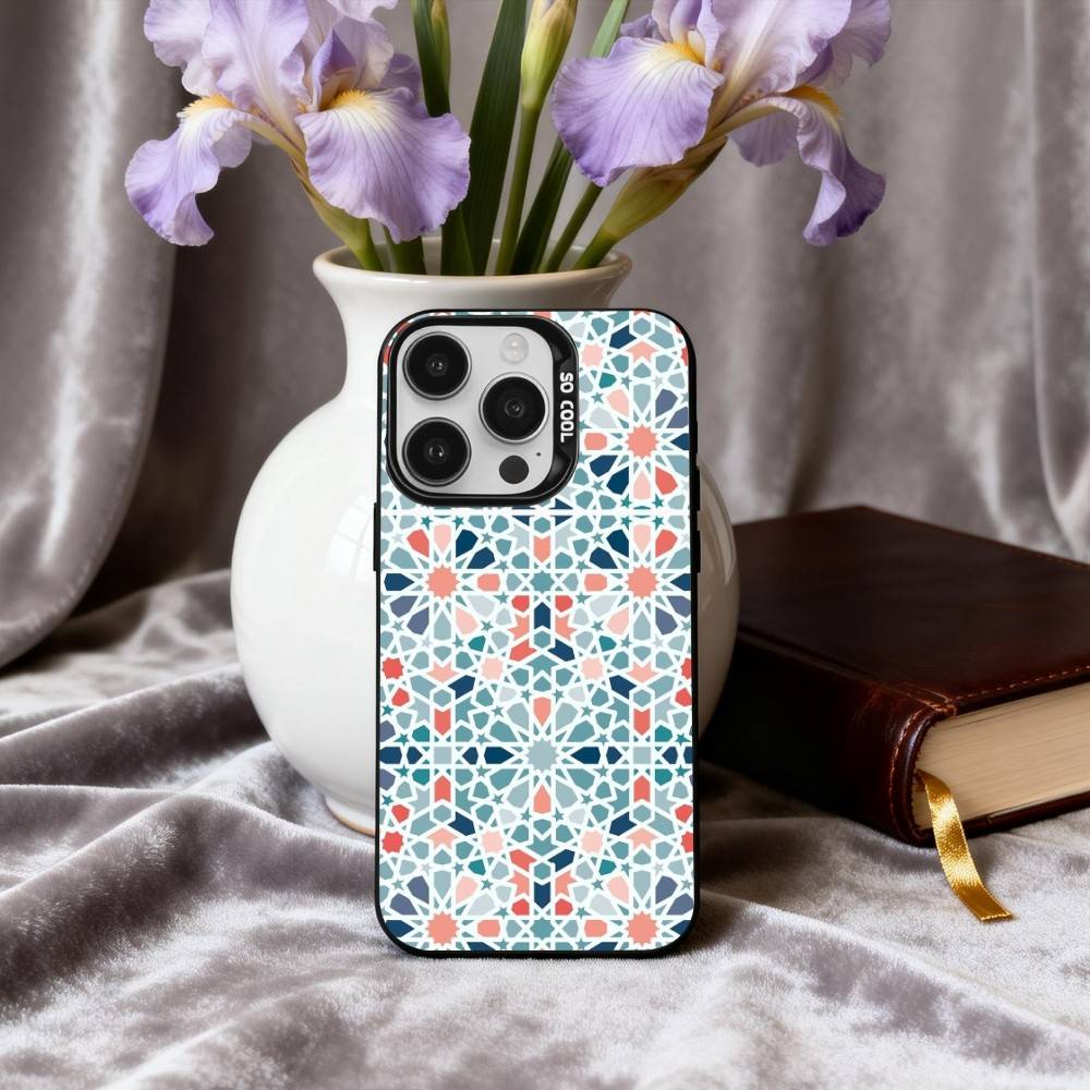 Чехол для телефона T-Tile M-Moroccan Cool Art для iPhone17,16,15,14,13,12,11 Plus,Pro Max Черный Конфетный серебристый чехол для телефона
