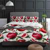 Summer Fruit Red Pomegranate Green Leaf Duvet Cover With Pillow Case Custom 3pcs Bedding Set Quilt Cover Double Bed Home Textile