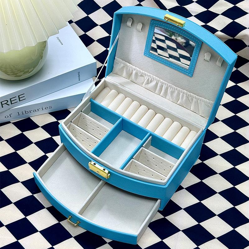 Многослойная шкатулка для драгоценностей с замком, шкатулка для хранения драгоценностей, шкатулка для драгоценностей принцессы для детей